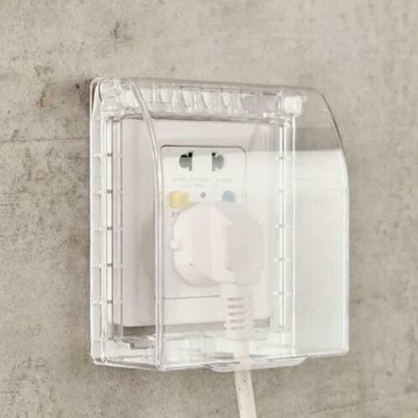 Transparent Splash Guard Box Covers for Wall Sockets and Switches, Waterproof and Protective, Pack of 2.