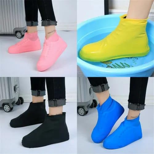 Silicone Shoe Covers for Rain, Waterproof Overshoes Reusable Slip Resistant Rain Shoe Cases for Men Women.