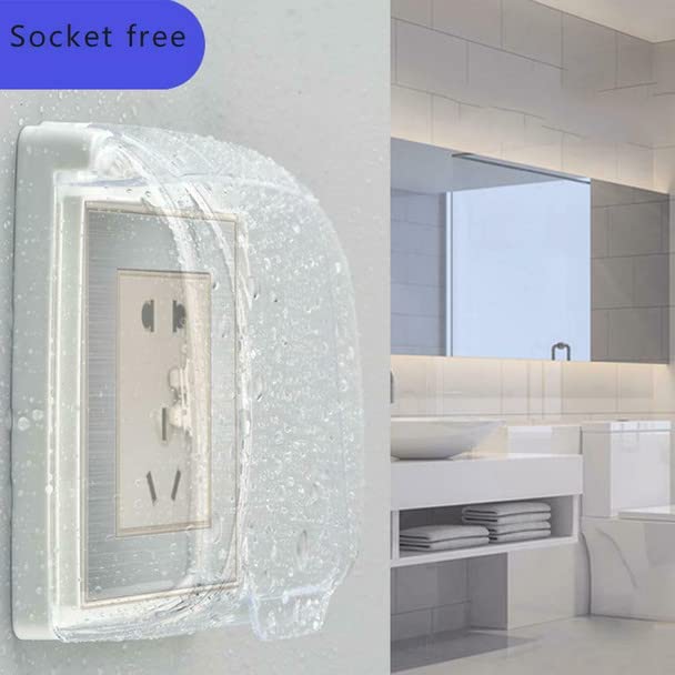 Transparent Splash Guard Box Covers for Wall Sockets and Switches, Waterproof and Protective, Pack of 2.