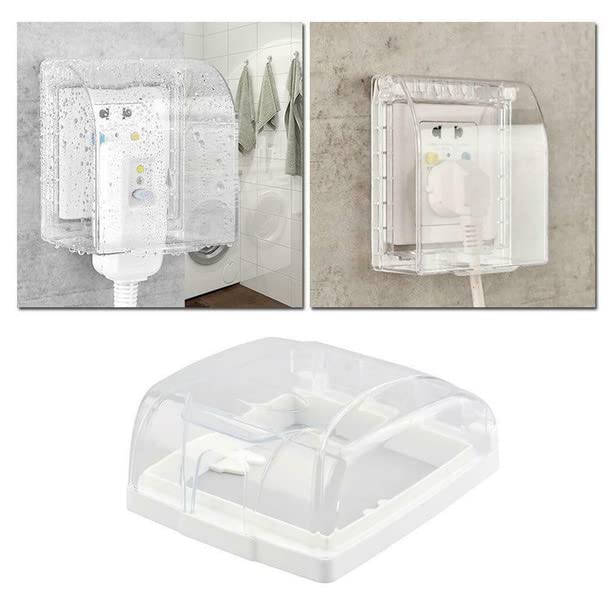 Transparent Splash Guard Box Covers for Wall Sockets and Switches, Waterproof and Protective, Pack of 2.