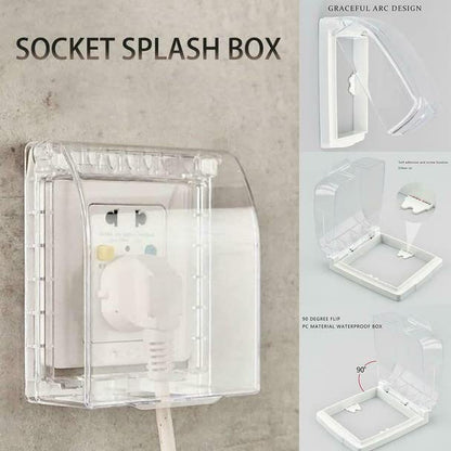 Transparent Splash Guard Box Covers for Wall Sockets and Switches, Waterproof and Protective, Pack of 2.