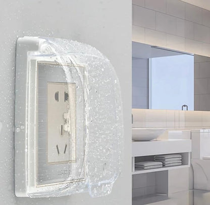 Transparent Splash Guard Box Covers for Wall Sockets and Switches, Waterproof and Protective, Pack of 2.