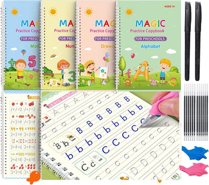 Magic Book for Kids,(4 Book+10 Refill+1 Pen+1 Grip)