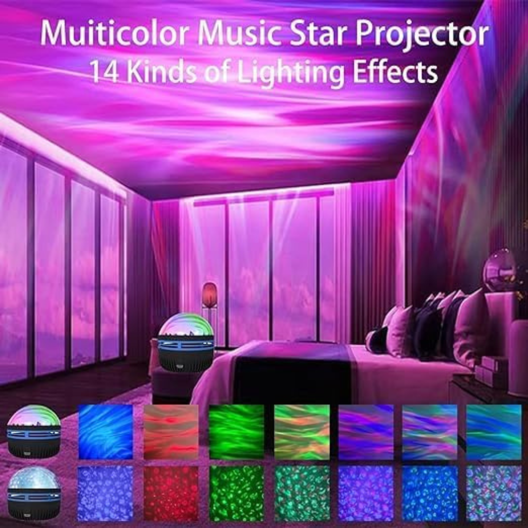 Night Light projector, Galaxy Light Projector with 10 Light Effects, 2 in 1 Northern Lights and Ocean Wave Projector,