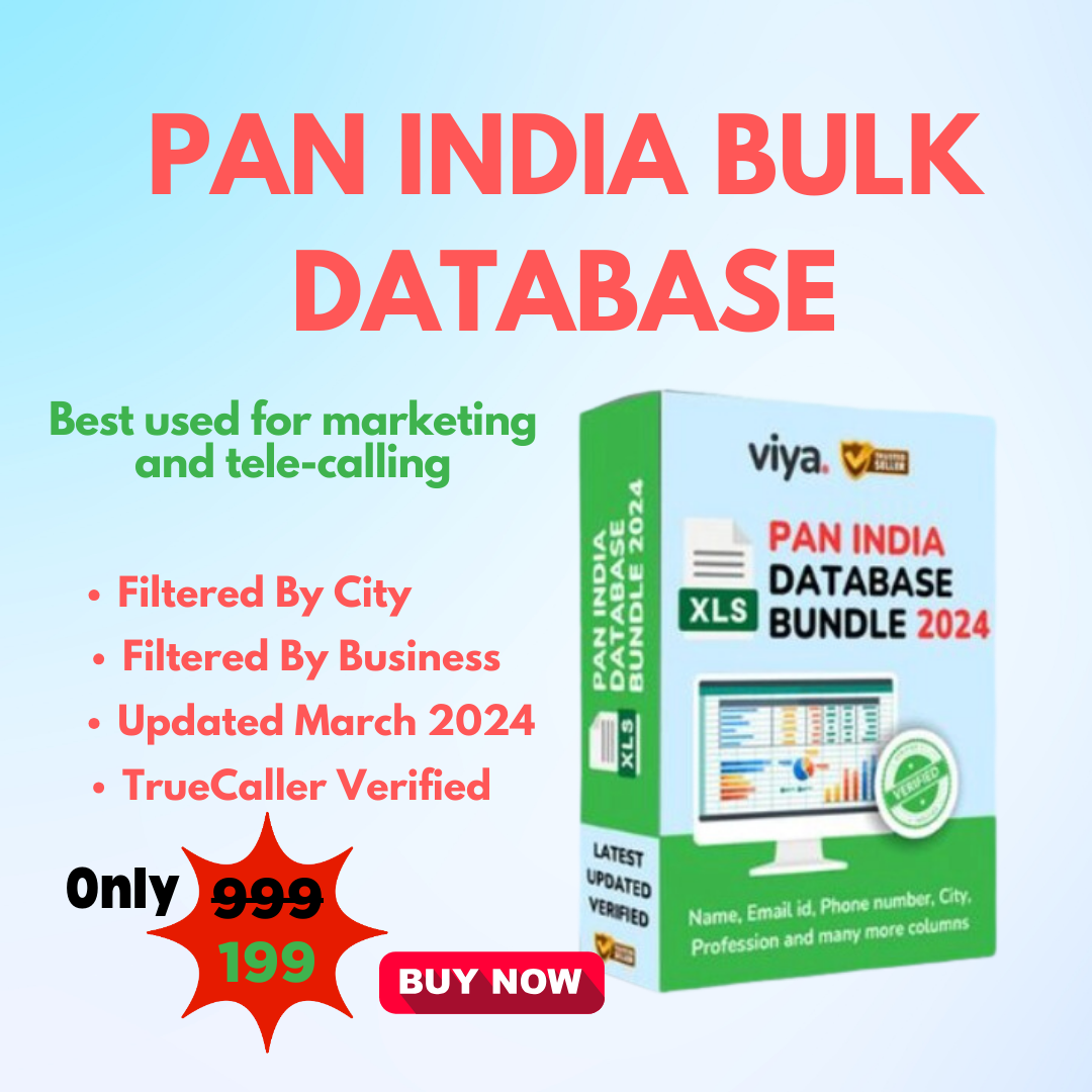 PAN India Database in 140+ Different Categories